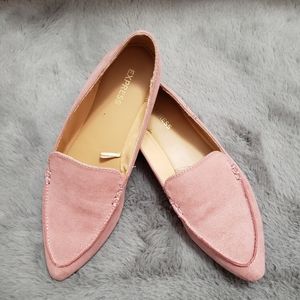 Faux Suede Pointed Loafers